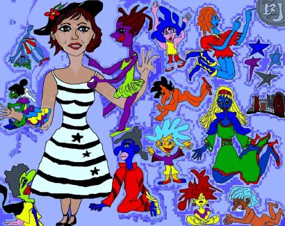 Lola\'s dreams - a Digital Graphics and Cartoon Artowrk by Margarita Sanchez